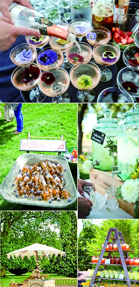 garden wedding drink station bar ideas