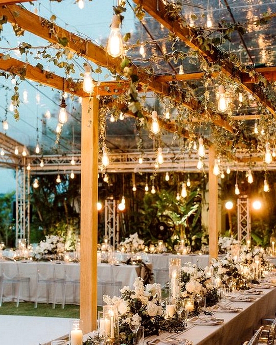 romantic outdoor wedding lighting decoration ideas