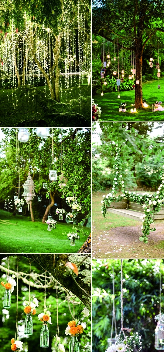 outdoor garden wedding hanging decoration ideas