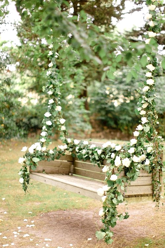 garden wedding ideas flower swing