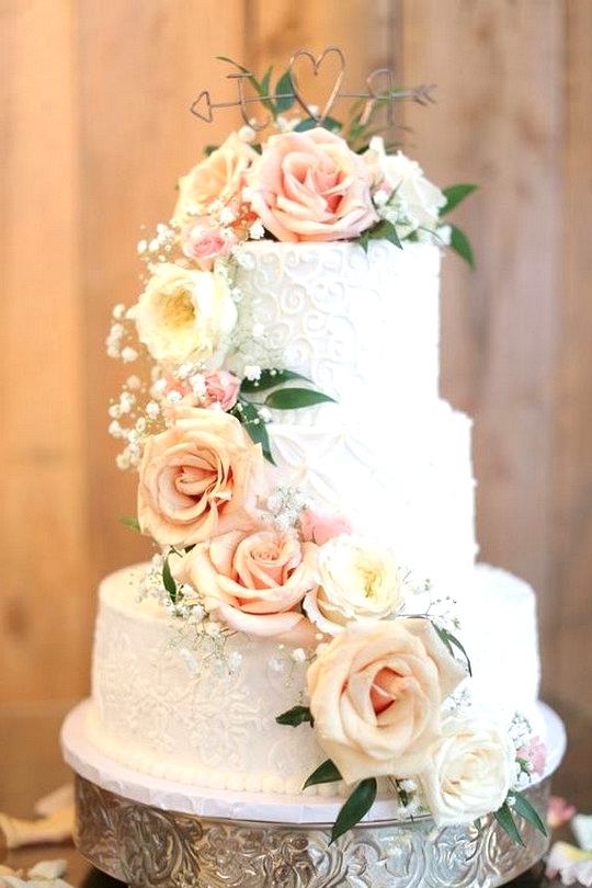 spring summer floral wedding cake