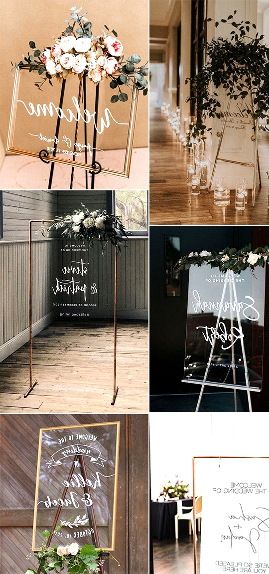 chic acrylic wedding welcome sign decoration ideas
