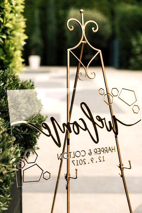 modern simple acrylic wedding welcome sign