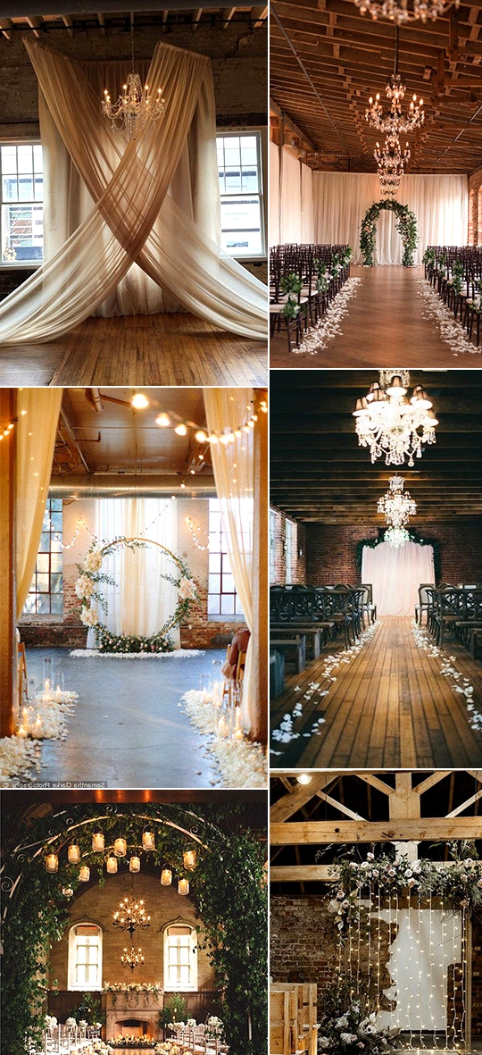 chic vintage indoor wedding ceremony ideas