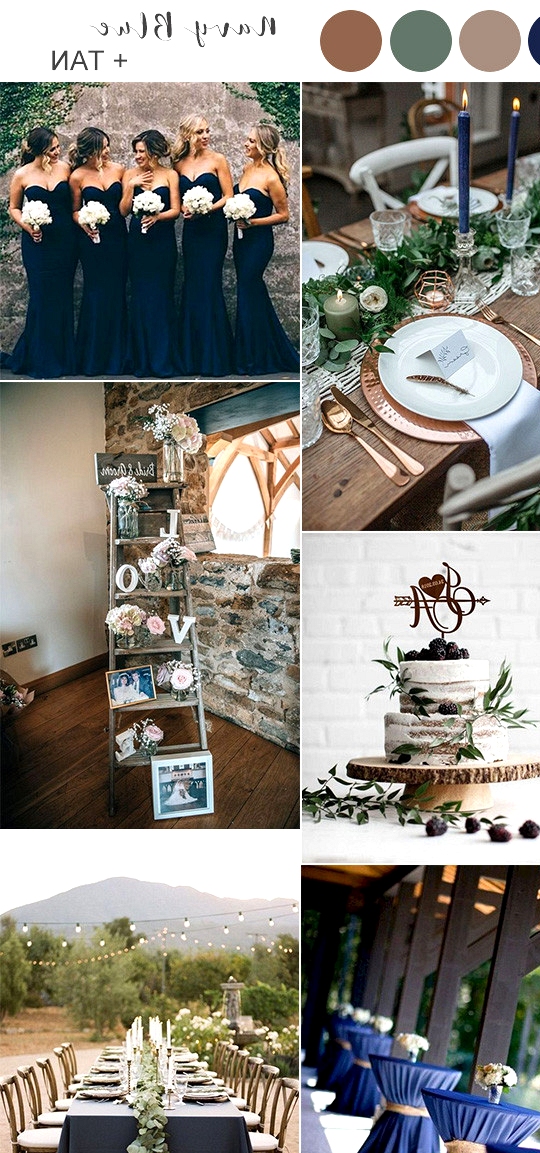 navy blue and tan rustic wedding color ideas