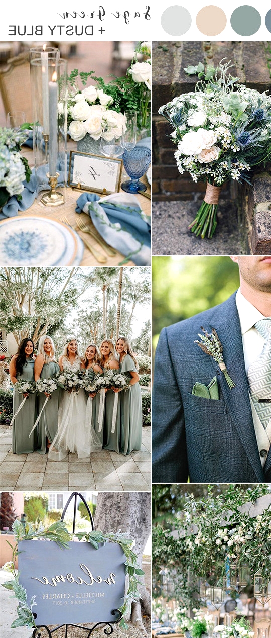sage green and dusty blue wedding color ideas for 2020