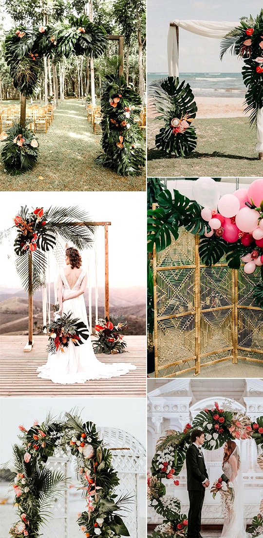 tropical wedding ceremony arch ideas for 2020