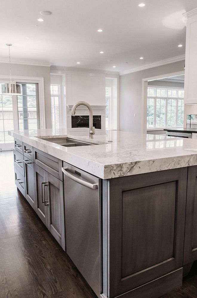 Luxurious Marble-Top Kitchen Island