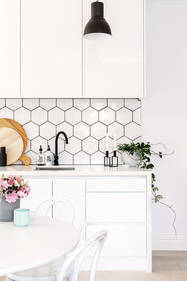 Bee-Hive Tile Backsplash