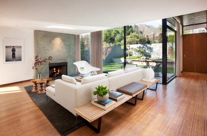 Wooden Mid-Century Modern Living Room Ideas