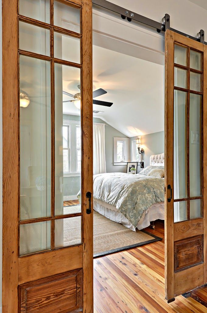 Change the bedroom door with wooden farmhouse door