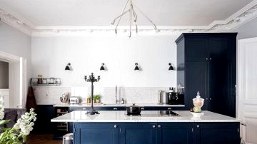 Deep blue kitchen