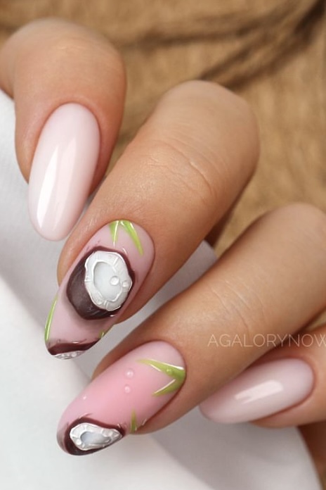 20 Adorable Coconut Nail Art Ideas for a Tropical Twist